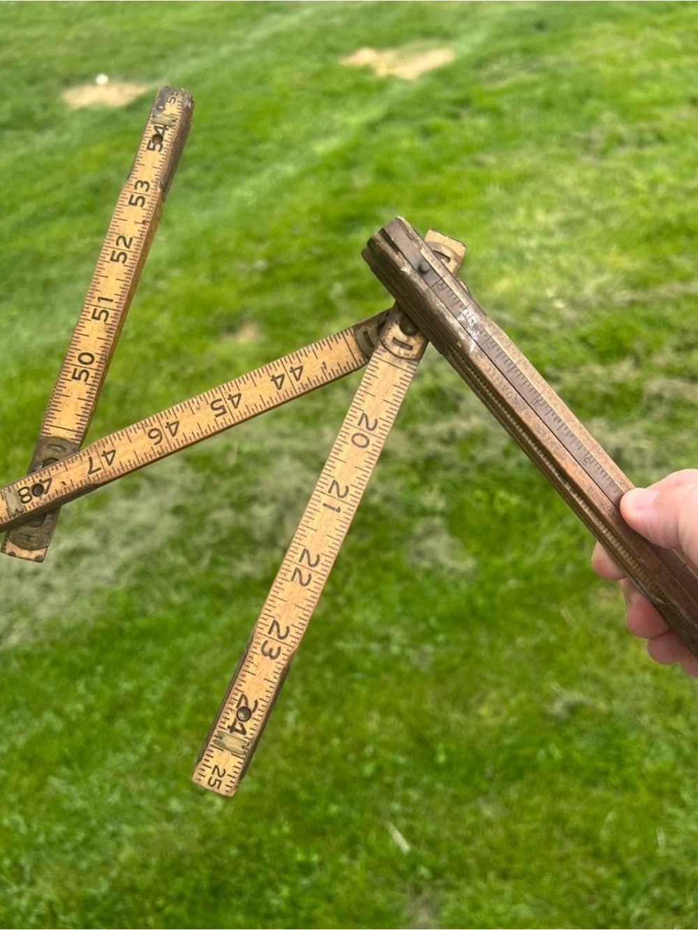 Vintage wards Wooden Folding Ruler - Brown